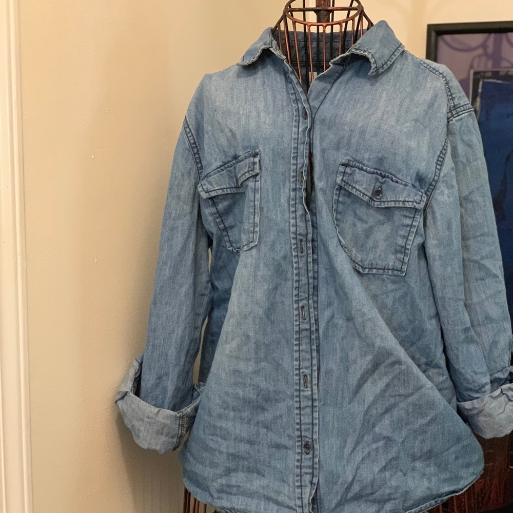 Denim button up